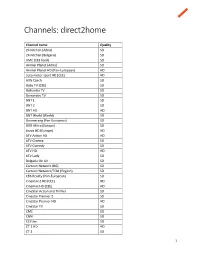 Channels: Direct2home