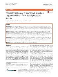 Characterization of a Functional Insertion Sequence Issau2 from Staphylococcus Aureus