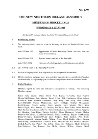 Minutes of Proceedings