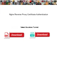 Nginx Reverse Proxy Certificate Authentication