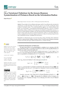 On a Variational Definition for the Jensen-Shannon Symmetrization Of