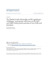 The Hindu-Jewish Relationship and the Significance of Dialogue