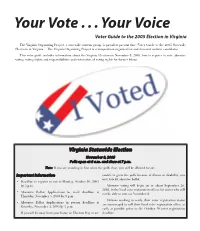 Virginia Organizing Project 2005 Voter Guide