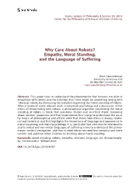 Why Care About Robots? Empathy, Moral Standing, and the Language of Suffering