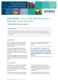 Case Study: City of Parramatta R3 Program – Resource Rescue and Reuse Local Government Leading by Example