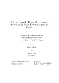 Direct Generation of Speech from Electromyographic Signals: EMG-To