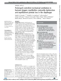 Prolonged Controlled Mechanical Ventilation in Humans Triggers