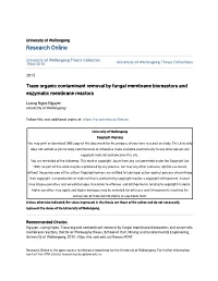 Trace Organic Contaminant Removal by Fungal Membrane Bioreactors and Enzymatic Membrane Reactors