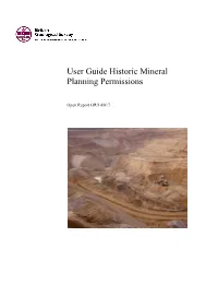 User Guide Historic Mineral Planning Permissions