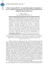 What's Wrong with Me?: an Autoethnographic Investigation Of