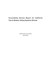 Accessibility Review Report for California Top-To-Bottom Voting Systems Review