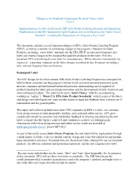Changes to the Standard to Implement the Safer Choice Label (Pdf)