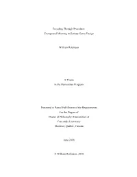Encoding Through Procedure: Unexpected Meaning in Serious Game Design