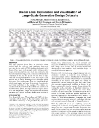 Exploration and Visualization of Large-Scale Generative Design Datasets