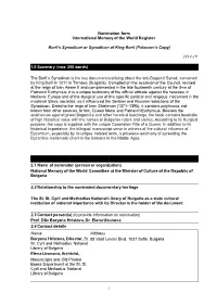 Nomination Form International Memory of the World Register