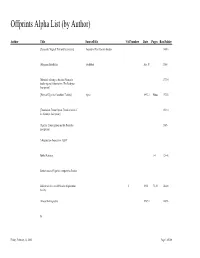 Offprints Alpha List (By Author)