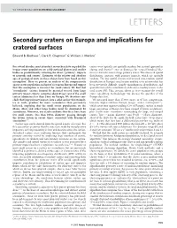 Secondary Craters on Europa and Implications for Cratered Surfaces