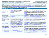 Summary of Benefits and Coverage: What This Plan Covers & What