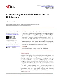 A Brief History of Industrial Robotics in the 20Th Century