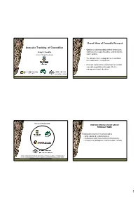 Acoustic Tracking of Crocodiles • Obtain an Understanding of Their Behaviours Craig E