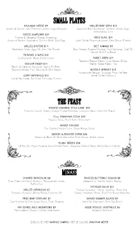 Beatnik Dinner Menu Inside