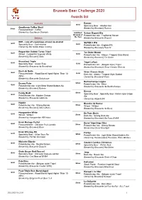 Brussels Beer Challenge 2020 Awards List