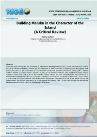 Building Maluku in the Character of the Island (A Critical Review)
