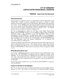 CITY of SAMMAMISH SURFACE WATER DESIGN MANUAL ADDENDUM PREFACE – How to Use This Document