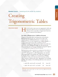 Creating Trigonometric Tables