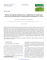 Defence Mechanisms of Brassicaceae: Implications for Plant-Insect Interactions and Potential for Integrated Pest Management