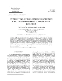 Evaluating Hydrogen Production in Biogas Reforming in a Membrane Reactor