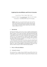 Exploring Reaction-Diffusion and Pattern Formation