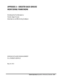 Greater Sage-Grouse Monitoring Framework
