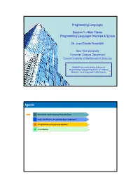 Introduction to Programming Languages and Syntax