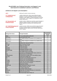 Novell SUSE Linux Package Description and Support Level Information for Contracted Customers and Partners