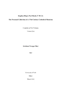 Stephen Bing's Part Books Y M.1.S