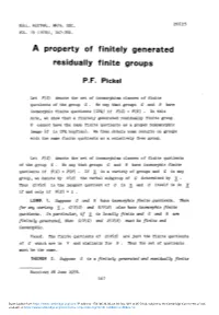 A Property of Finitely Generated Residually Finite Groups