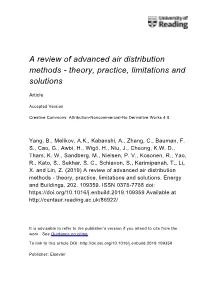 A Review of Advanced Air Distribution Methods - Theory, Practice, Limitations and Solutions