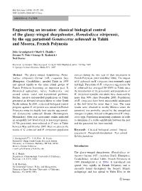 Classical Biological Control of the Glassy-Winged Sharpshooter