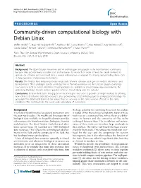 Community-Driven Computational Biology with Debian Linux