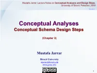 Conceptual Analyses and Design Steps