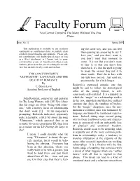 Faculty Forum You Cannot Conceive the Many Without the One -Plato