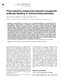 Thiol-Reactive Compounds Prevent Nonspecific Antibody Binding in Immunohistochemistry
