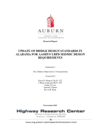 Update of Bridge Design Standards in Alabama for Aashto Lrfd Seismic Design Requirements