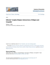 Complex Religion: Intersections of Religion and Inequality"