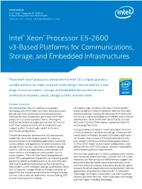 Intel® Xeon® Processor E5-2600 V3 and Intel® C612 Chipset Brief