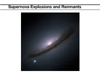 Supernova Explosions and Remnants Stellar Structure