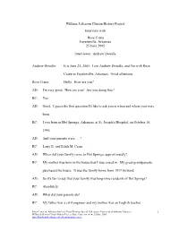William Jefferson Clinton History Project Interview With