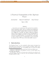 A Practical Cryptanalysis of the Algebraic Eraser