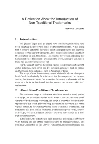 A Reflection About the Introduction of Non-Traditional Trademarks 25 a Reflection About the Introduction of Non-Traditional Trademarks